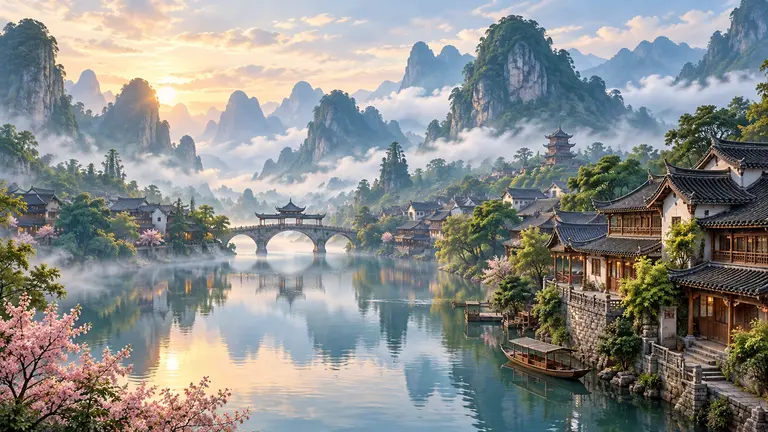 原创象征性风景插画